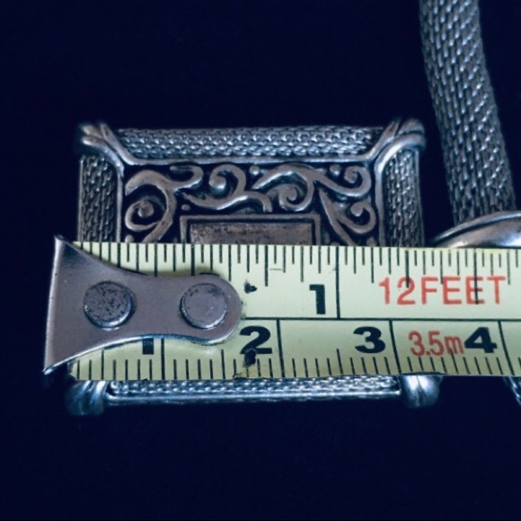 VINTAGE Silver Tone Snake Chain Pendant Necklace - Picture 13 of 15